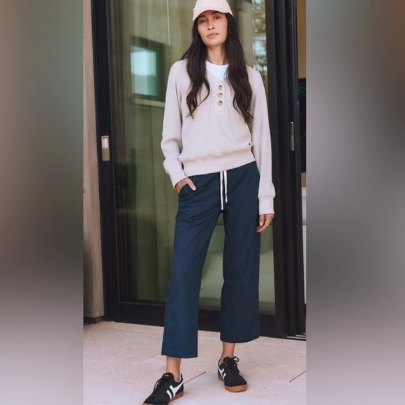 Pact Organic Daily Twill Crop Pants French Navy Blue - Picture 15 of 16